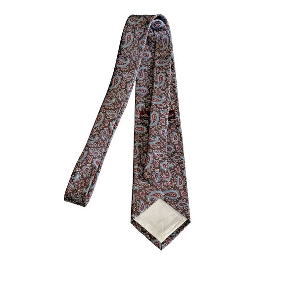Etienne Aigner Men's Paisley Tie 3" x 58" Classic Blue Brown Red - Picture 2 of 3